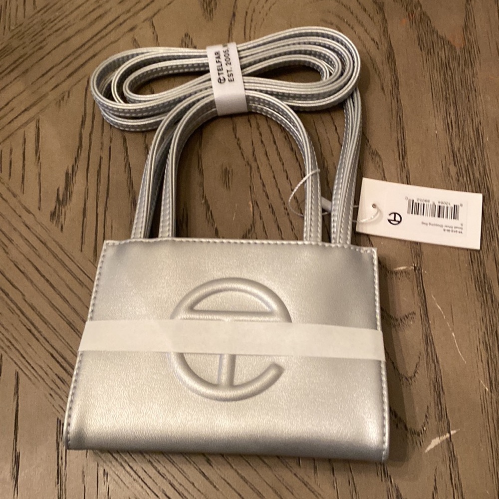 SOLD. SOLD. SOLD. Telfar Small Silver Shopping Bag SOLD SOLD SOLD